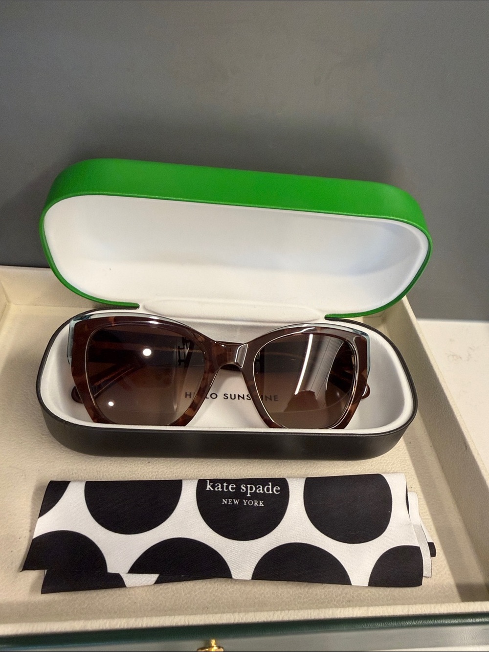 Kate Spade Brown Tortoiseshell Sunglasses with Gradient Brown Lenses